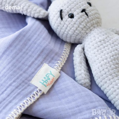 HAFY BABY Меко и дишащо одеяло от муселин 100% памук за новородени бебета, 110x80 см (лилаво) , снимка 4 - Други - 43662167