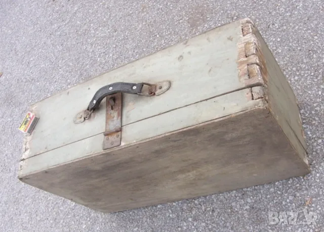 Оригинал Български Военни Дървени КУФАРИ 59x39/33x19/20 см БНА Сандъци с Дръжка и Заключалка БАРТЕР, снимка 2 - Антикварни и старинни предмети - 49002335