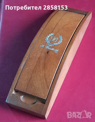 Луксозна дървена кутия с писалка и химикал F.Bartholdi-Italy