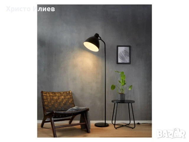 LED подова лампа Лампион Черен