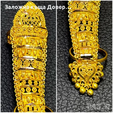 Златен пръстен напръстник prasten zlaten 14 k 585 gold , снимка 3 - Пръстени - 48201259