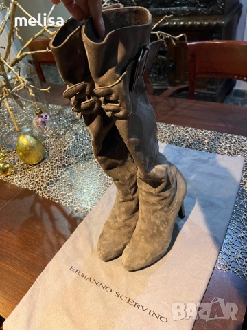 Ermanno Scervino велурени ботуши, снимка 6 - Дамски ботуши - 53391930
