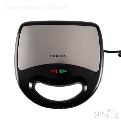 -Инокс- Сандвич тостер, Гофретник и "GRIL 3 в 1 SOCANY" , Незалепващи плочи , снимка 4 - Тостери - 43401239