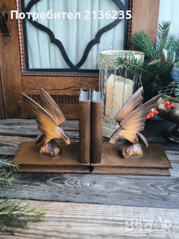 Дървени стопери за книги Орли, снимка 8 - Антикварни и старинни предмети - 52817506