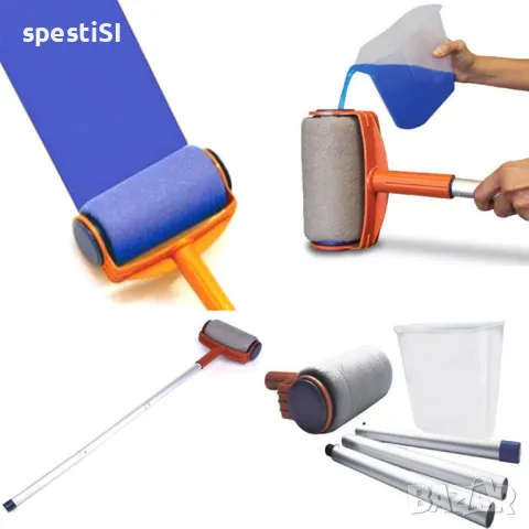 Комплект голям и малък валяк за боядисване с резервоар, снимка 5 - Бои, лакове, мазилки - 49692898