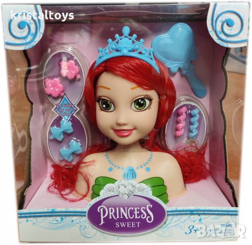 Кукла Глава за прически Принцеса с аксесоари, снимка 1 - Кукли - 27040128