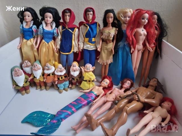 💖Винтидж кукли Дисни принцеси Disney Simba Снежанка джуджета Бел Ариел Аврора Покахонтас, снимка 9 - Кукли - 53467972