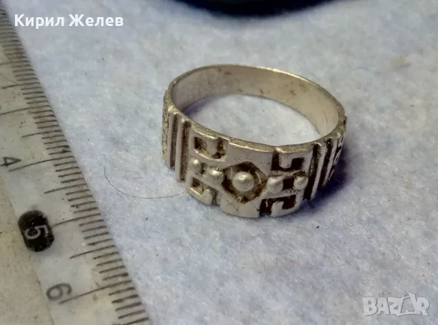 СТИЛНО РЕТРО АРТ ОРНАМЕНТИРАН СРЕБЪРЕН ПРЪСТЕН РЪЧНА БИЖУТЕРСКА ИЗРАБОТКА 50209, снимка 6 - Пръстени - 49959634