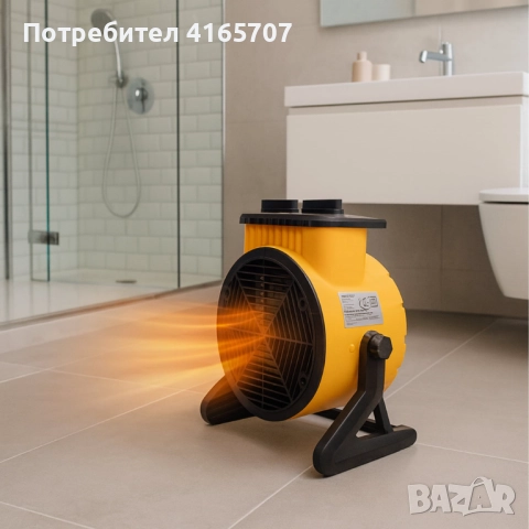 Електрически нагревател вентилатор 2kW с ръчен термостат – Идеален за бързо и ефективно отопление, снимка 4 - Отоплителни печки - 52878566