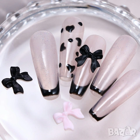 Кутия декорация панделки в три цвята, снимка 4 - Продукти за маникюр - 53536046