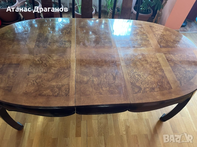 Трапезна разгъваема маса с 6 стола, снимка 2 - Маси - 53479505