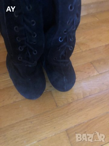 Дамски ботуши естествен велур Tamaris, снимка 5 - Дамски ботуши - 35293068