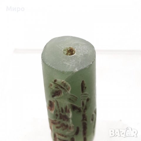 РЕПЛИКА НЕФРИТ??? ДРЕВЕН БЛИЗКОИЗТОЧЕН ПЕЧАТ АМУЛЕТ ПЕЧАТ ГЕМА, снимка 7 - Антикварни и старинни предмети - 38795317