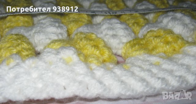 Дамски шал "Сладолед" в бяло и светло жълто, снимка 5 - Шалове - 35253211