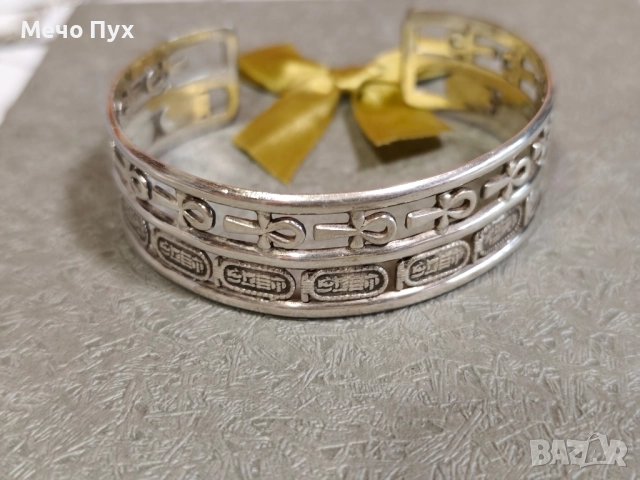 Сребърна твърда,отворена гривна ( 322), снимка 2 - Гривни - 51516560