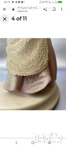 Очарователна порцеланова фигурка винтаж Италианска от А.Велкари стилна производство Addibal , снимка 11 - Колекции - 44119339