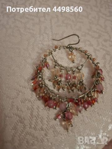 Висящи розови Обеци с камъни