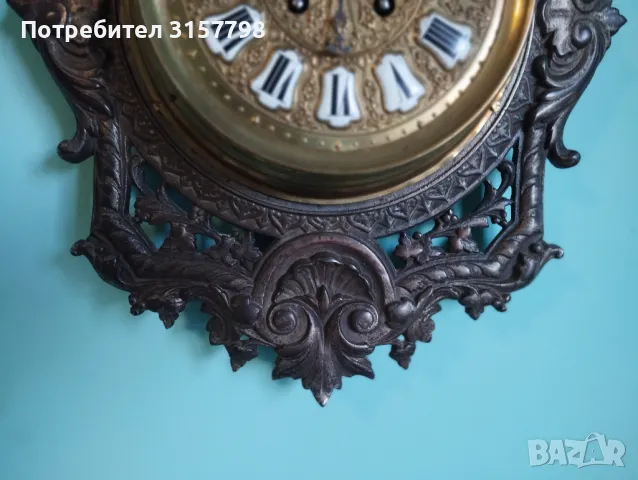 Стар стенен часовник, снимка 3 - Антикварни и старинни предмети - 48080111