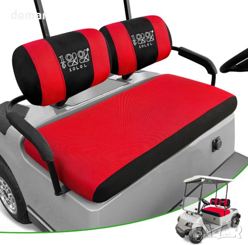 10L0L Комплект калъфи за седалка за количка за голф, дишащ, миещ се, червен, снимка 1 - Голф - 43948358