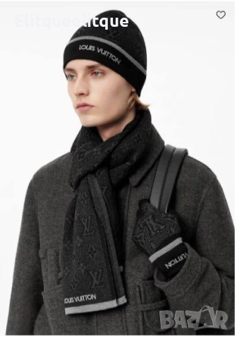 комплект шапка и шал в кутия Louis Vuitton polo hugo boss, снимка 12 - Шапки - 52199897