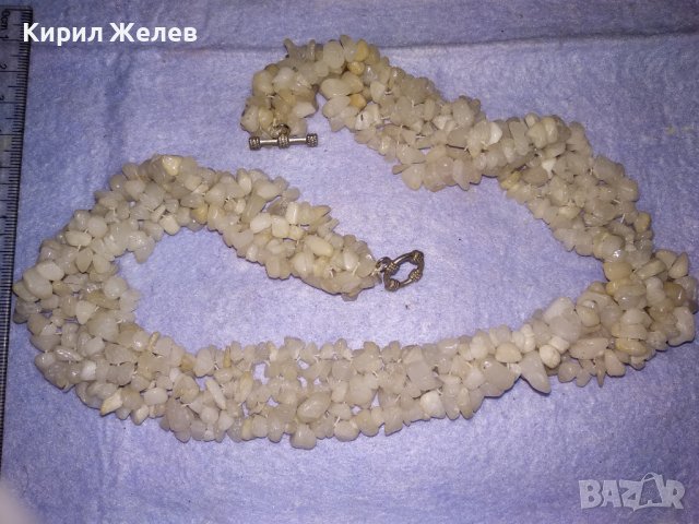 ПРЕКРАСНО КОЛИЕ ОГЪРЛИЦА от НАТУРАЛЕН БЯЛ ОПАЛ КАМЪЧЕТА РЪЧНО НАНИЗАНИ 34675, снимка 10 - Колиета, медальони, синджири - 39190636