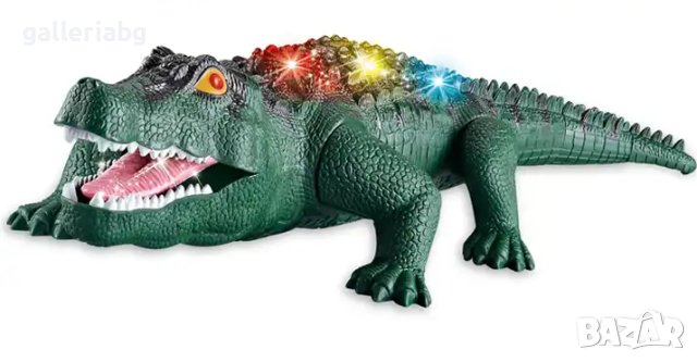 Крокодил с ЛЕД светлини, звуци и дистанционно управление r/c, снимка 6 - Електрически играчки - 43481161