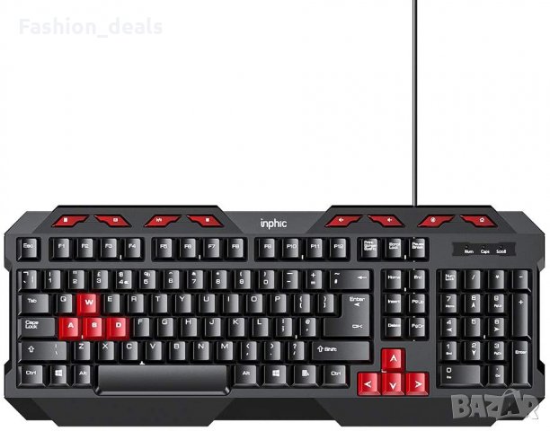 Пълноразмерна кабелна геймърска клавиатура UK layout Anti-ghosting 