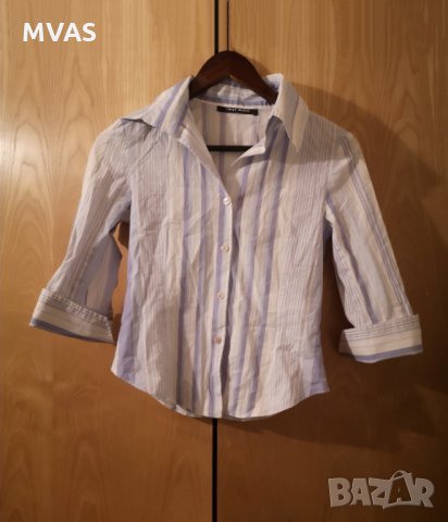 Нова риза - 55% Tally Weijl вталена XS синьо бяла