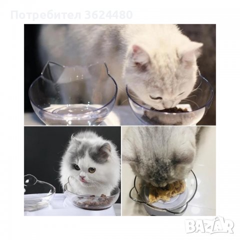 Модерна двойна купа за храна и вода за котки, снимка 6 - Други стоки за животни - 40006120