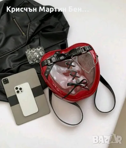 Дамска кожена чанта в форма няколко ябълка , снимка 5 - Чанти - 47889454