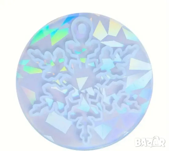 Молд Холограмен снежинка 4 вида, снимка 1