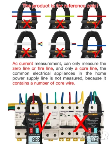 Цифров мултицет, клещи, волтметър, амперметър, мултиметър, AC DC напрежение, AC ток NCV тестер, снимка 12 - Друга електроника - 50640445