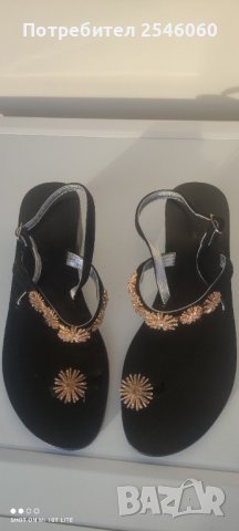 Нови черни сандали Borboniqua Napoli, снимка 3 - Сандали - 37993500