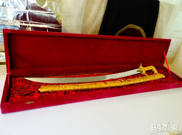 Арабска сабя с ножница,позлата,филигран,2.2 кг.,1 м. , снимка 11 - Антикварни и старинни предмети - 51597502