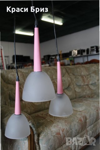 Абажур с розово, снимка 1 - Лампи за таван - 28216375