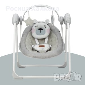 Нова АВТОМАТИЧНА бебешка люлка, музикална - MoMi Liss Bear Swing, снимка 2 - Детски люлки - 44004780