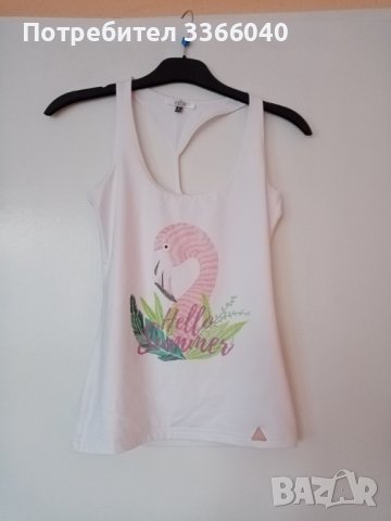 Топ на Alessa, фламинго принт fitted, размер S, снимка 2 - Корсети, бюстиета, топове - 37564733