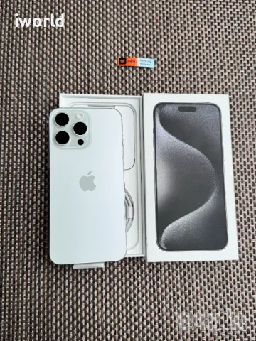 НОВ❗️iPhone 15 Pro Max❗️ Лизинг от 78лв/м ❗️ГАРАНЦИЯ❗️ White Titanium 256gb, снимка 1 - Apple iPhone - 48890868