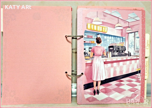 Тефтер за рецепти в розово с 4 разделителя, снимка 4 - Други - 53479712