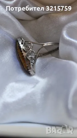 Пръстен кехлибар, снимка 2 - Пръстени - 49423868