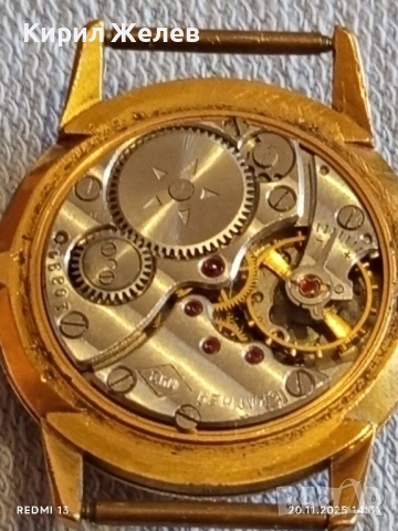 Стар механичен часовник мъжки РАКЕТА СССР 16 камъка позлатен Au за КОЛЕКЦИЯ 52227, снимка 7 - Антикварни и старинни предмети - 52479682