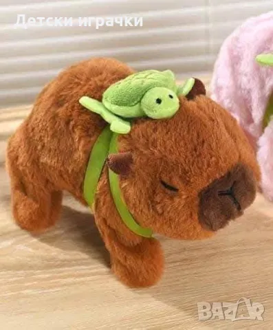 Интерактивна плюшена Капибара с костенурка, ходеща играчка Капибара , снимка 3 - Плюшени играчки - 49767912