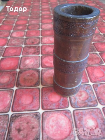 Дървен моливник ваза поставка за бюро от соца, снимка 6 - Колекции - 37397136