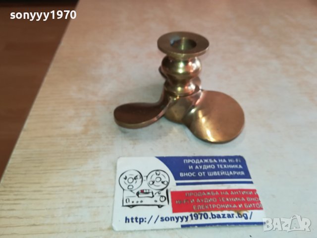 ВИНТ-ПРОПЕЛЕР-ПЕРКА СВЕЩНИК МЕД//МЕСИНГ 1401241247, снимка 6 - Антикварни и старинни предмети - 43800922