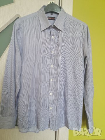 Мъжка риза дълъг ръкав вталена Iventi р-р L 41-42 , снимка 2 - Ризи - 33019571