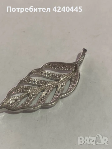 Сребърна висулка листо, снимка 4 - Колиета, медальони, синджири - 50550600
