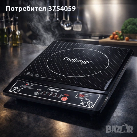 Индукционен котлон Cheffinger - 2000W, с дигитален дисплей, таймер и защита от прегряване, снимка 2 - Котлони - 53124547
