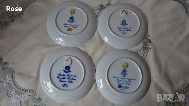 Vintage колекционерски коледни чинии за стена от Tettau, снимка 4 - Декорация за дома - 52300512