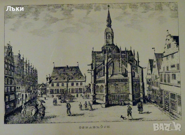 Оригинална литография Grasoli Solingen на стария Osnabrück. , снимка 4 - Антикварни и старинни предмети - 53371076