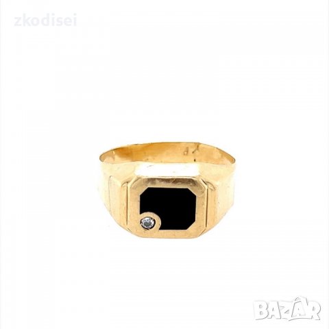 Златен мъжки пръстен 3,54гр. размер:68 14кр. проба:585 модел:13341-1, снимка 1 - Пръстени - 38970115